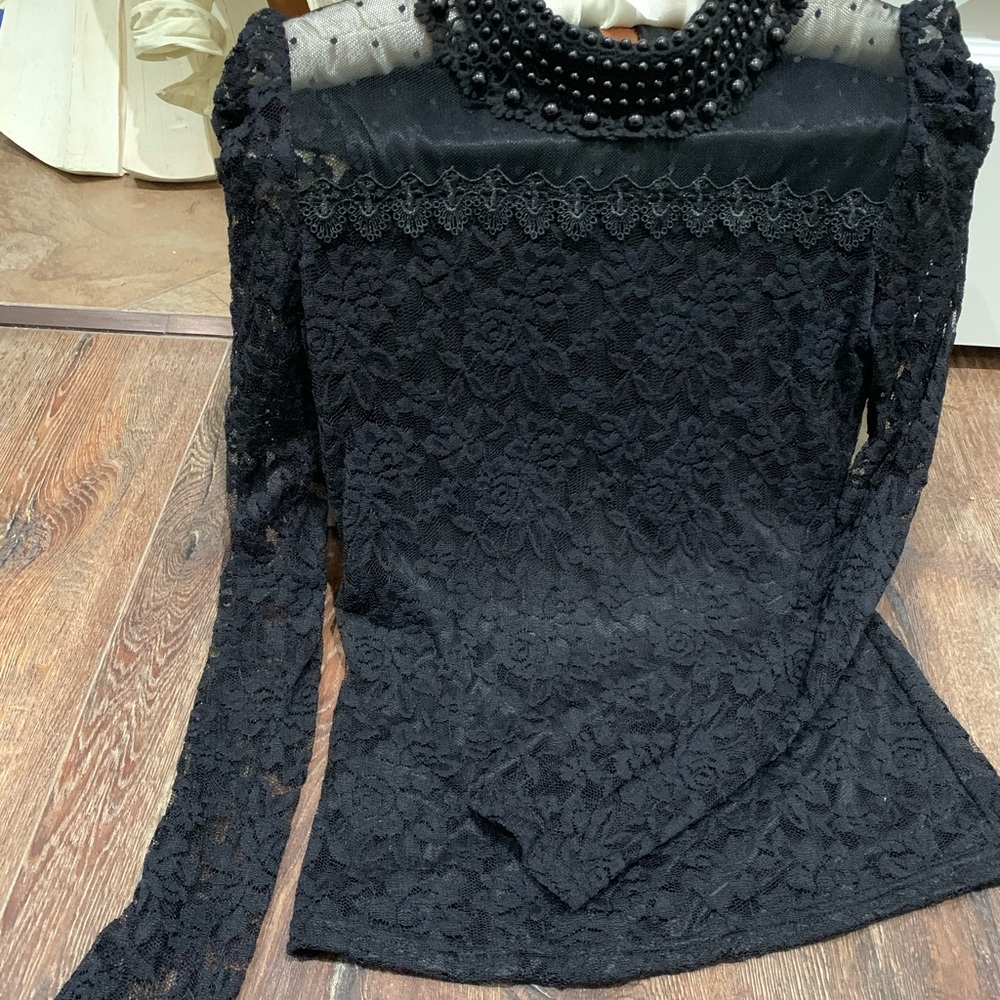 Black lace blouse